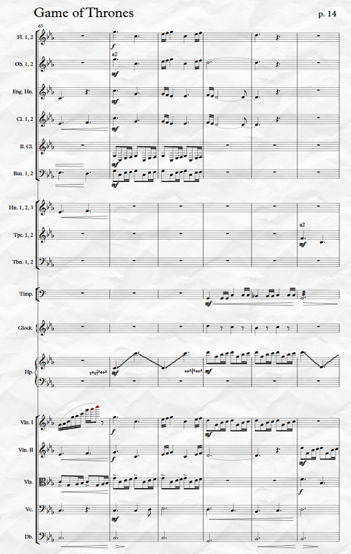 Game of thrones orchestra score